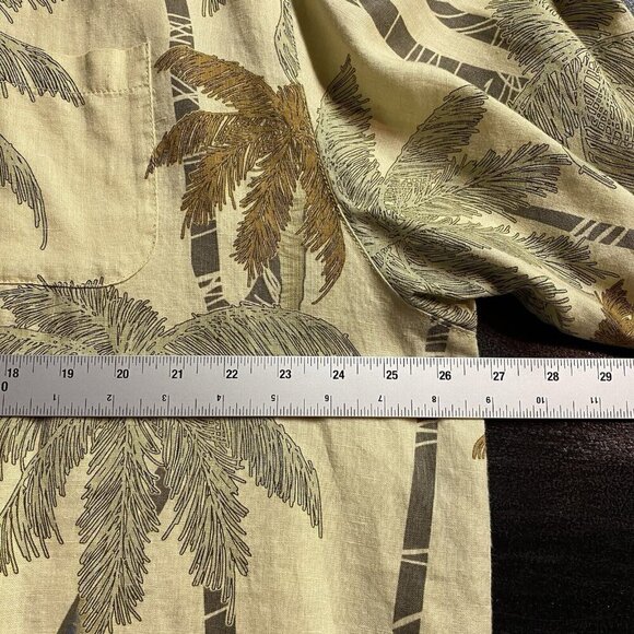Tommy Bahama 100% Linen Camp Loop Collar Shirt Men's XL Hawaiian Palm Trees S/S - Picture 11 of 12